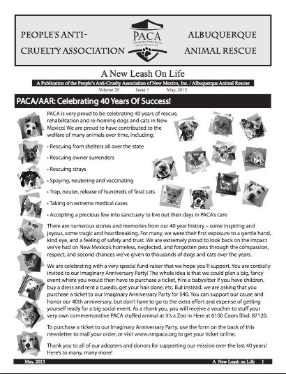 PACA/AAR celebrates 40 years of successful animal rescue and rehabilitation!